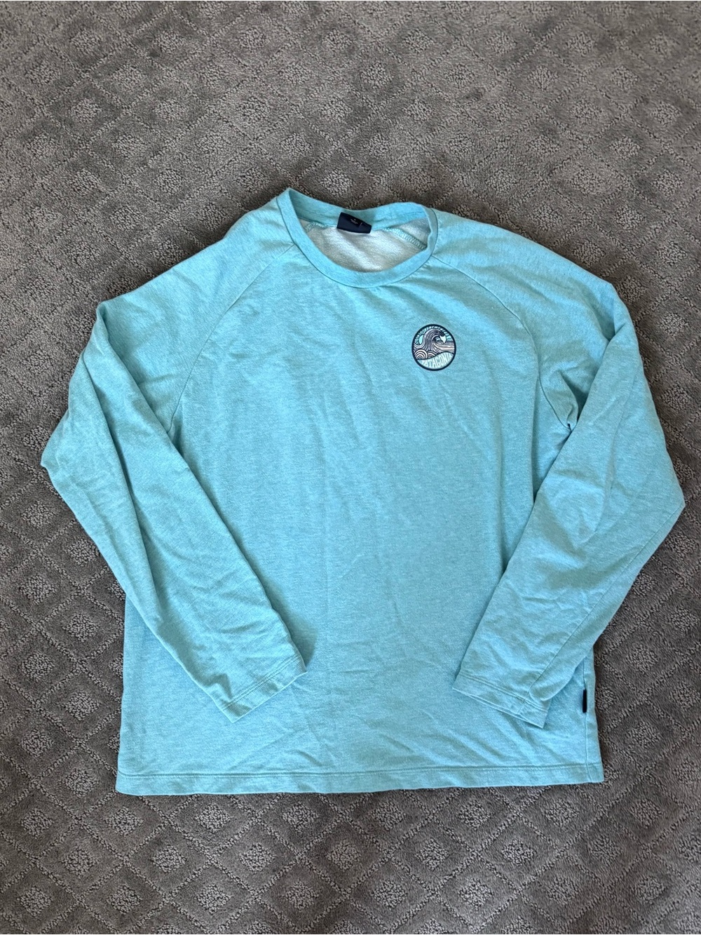 Men’s Patagonia Long Sleeve Logo Shirt Aqua Blue Size L